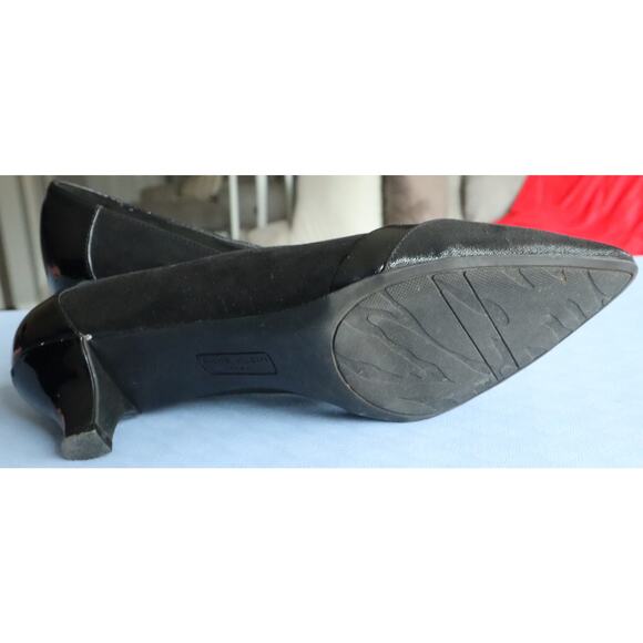 Anne Klein iFlex Maddy Rose Black Leather Kitten Heel Pumps Pointed Toe 9.5 - Picture 5 of 6